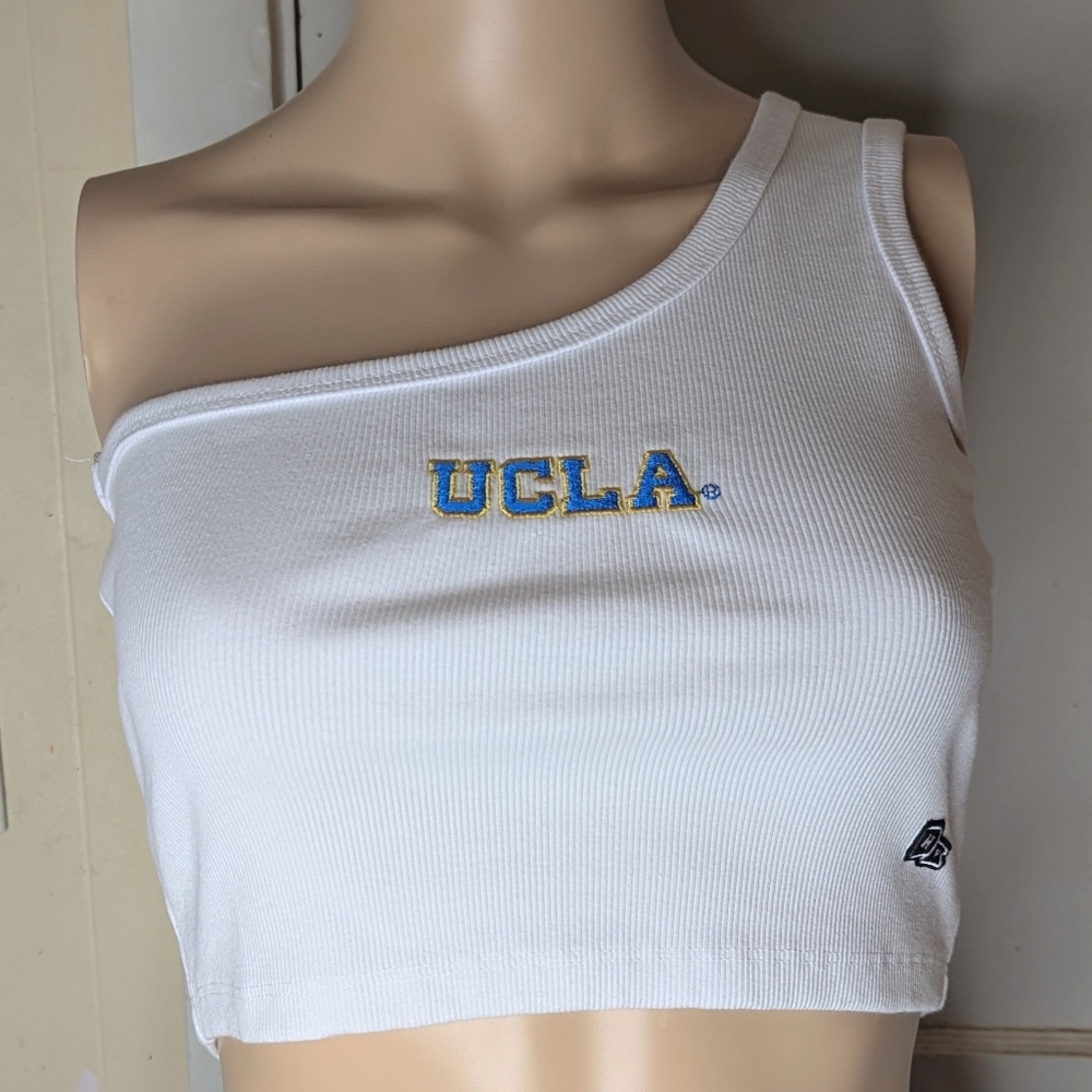 Hype And Vice UCLA Women's Block Senior Embroidered Top White Size XSmall